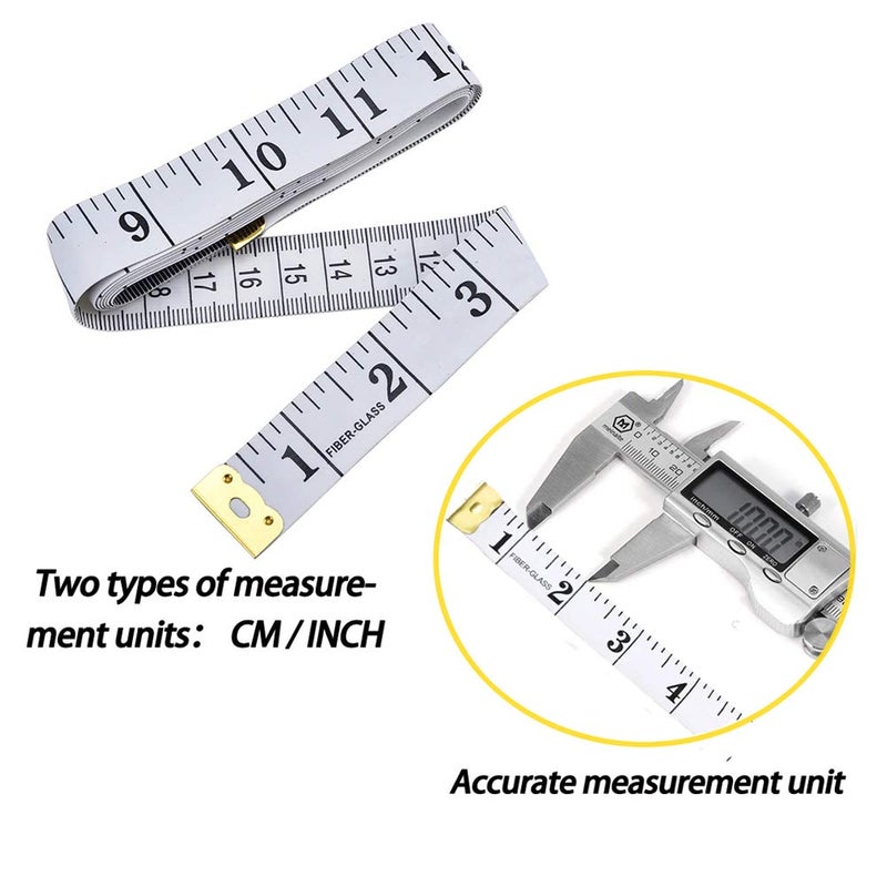 SumVibe 79 Inches/200cm Soft Tape Measure,Pocket Measuring Tape for Body Sewing Tailor Cloth Measurement,White 2-Pack - Image 2